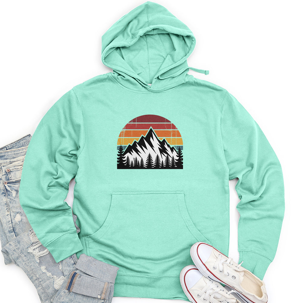Retro Vintage Mountain Unisex midweight hoodie
