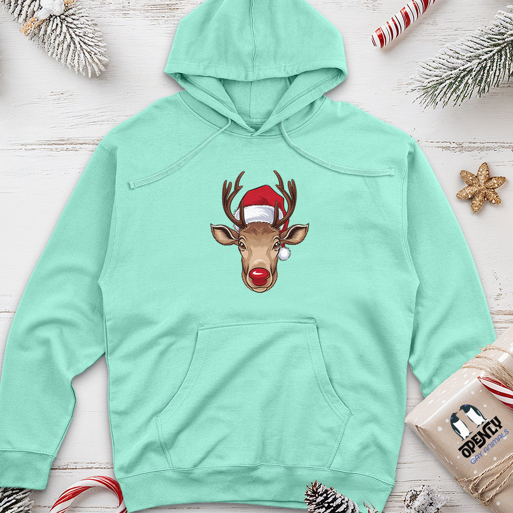 Christmas Deer Unisex Midweight Hoodie