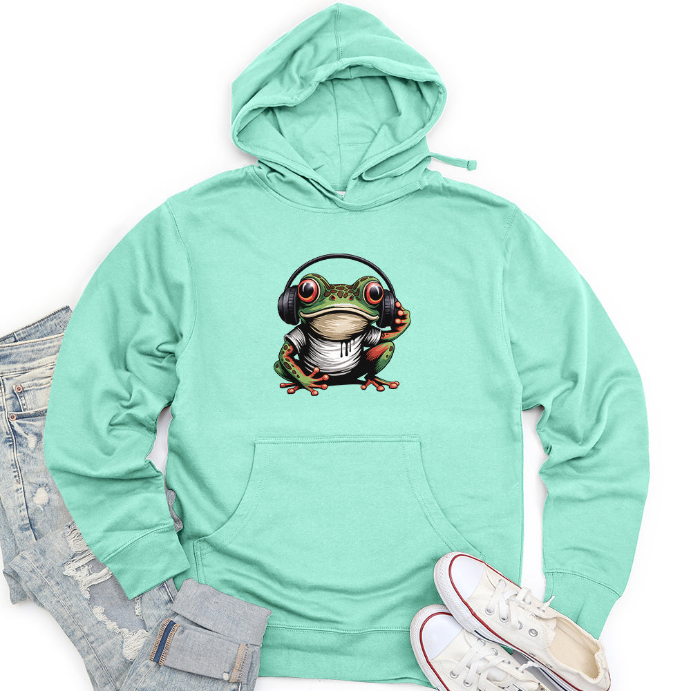 Frog in Headphones Unisex midweight hoodie