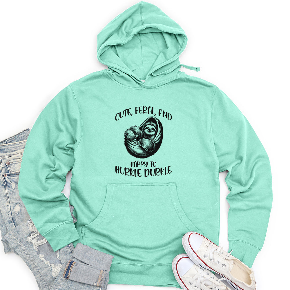 Cute, Feral, and Happy Unisex Midweight Hoodie