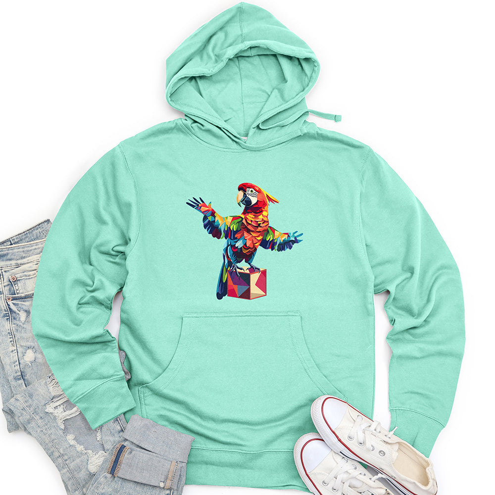 Parrot Geometric Dance Unisex Midweight Hoodie