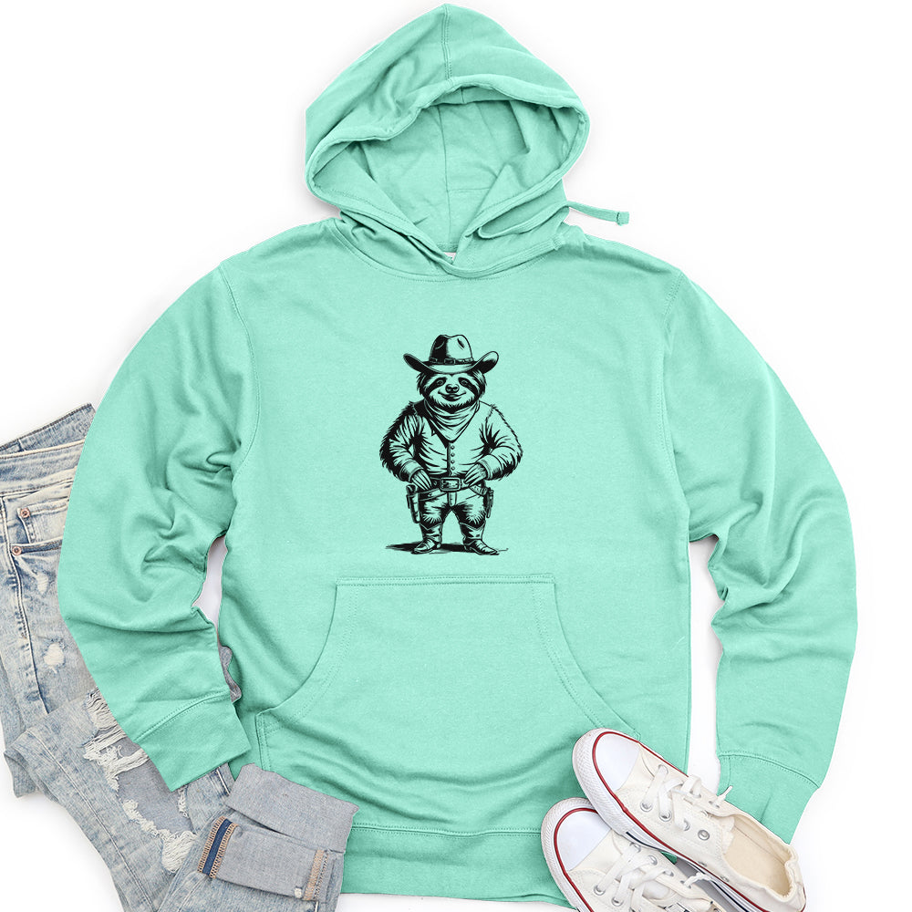 Cowboy Sloth Unisex Midweight Hoodie