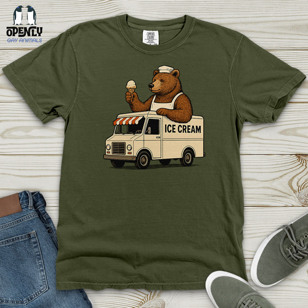 Bear Ice Cream Truck Heavy Cotton Comfort Colors Tee