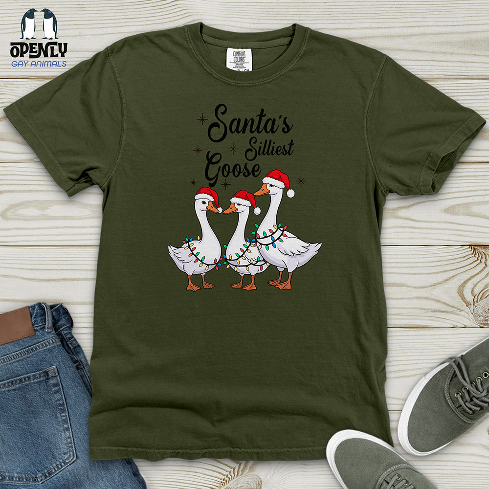Santa's Silliest Goose Heavy Cotton Comfort Colors Tee