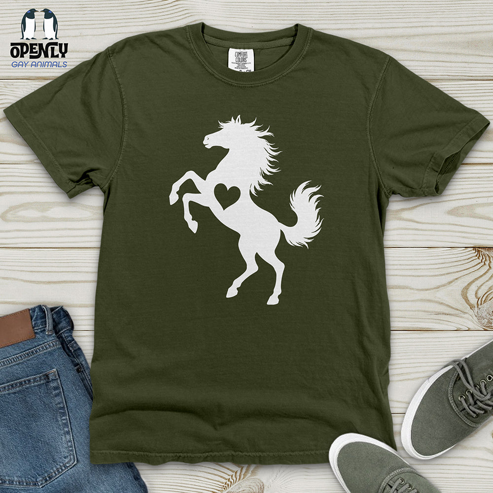 Flat Heart Horse Silhouette Heavy Cotton Comfort Colors Tee