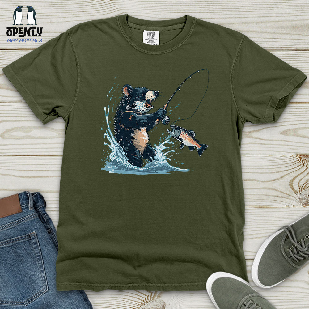 Tasmanian Devil Fishing Heavy Cotton Comfort Colors Tee