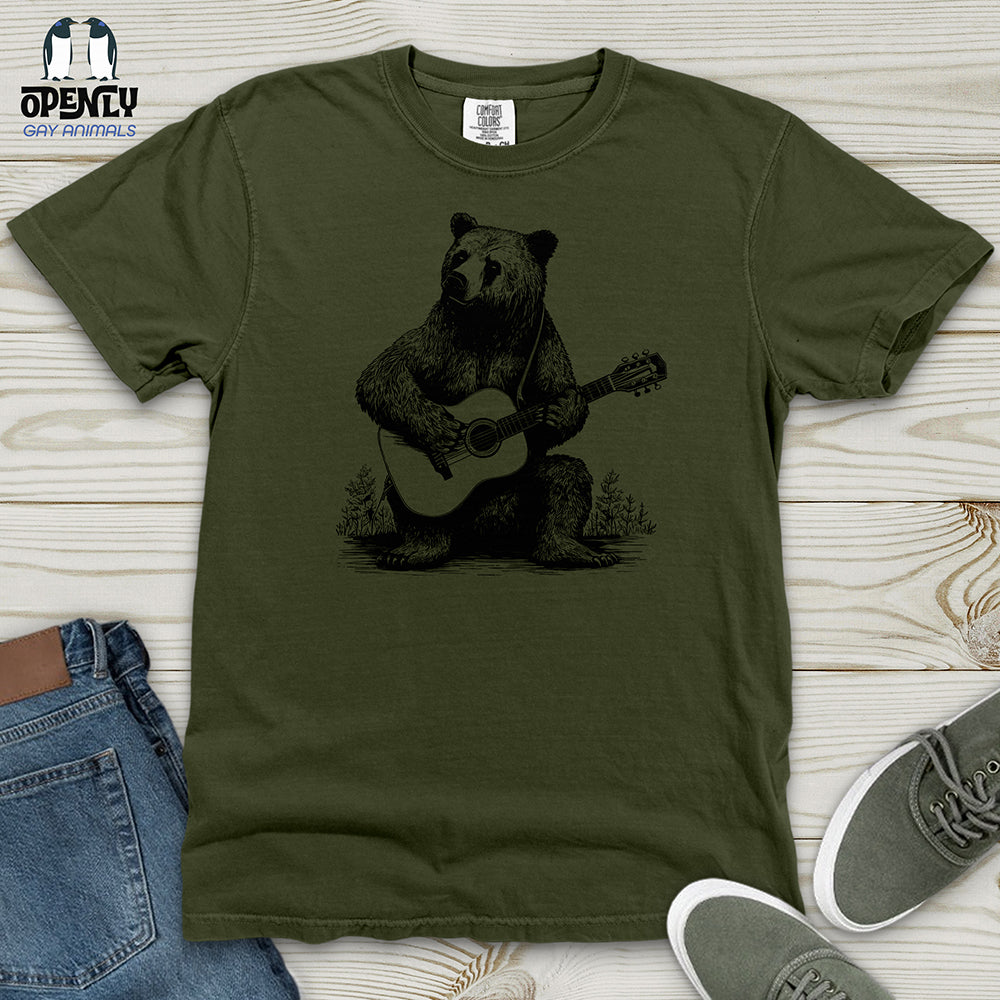 Bear Guitarist Heavy Cotton Comfort Colors Tee