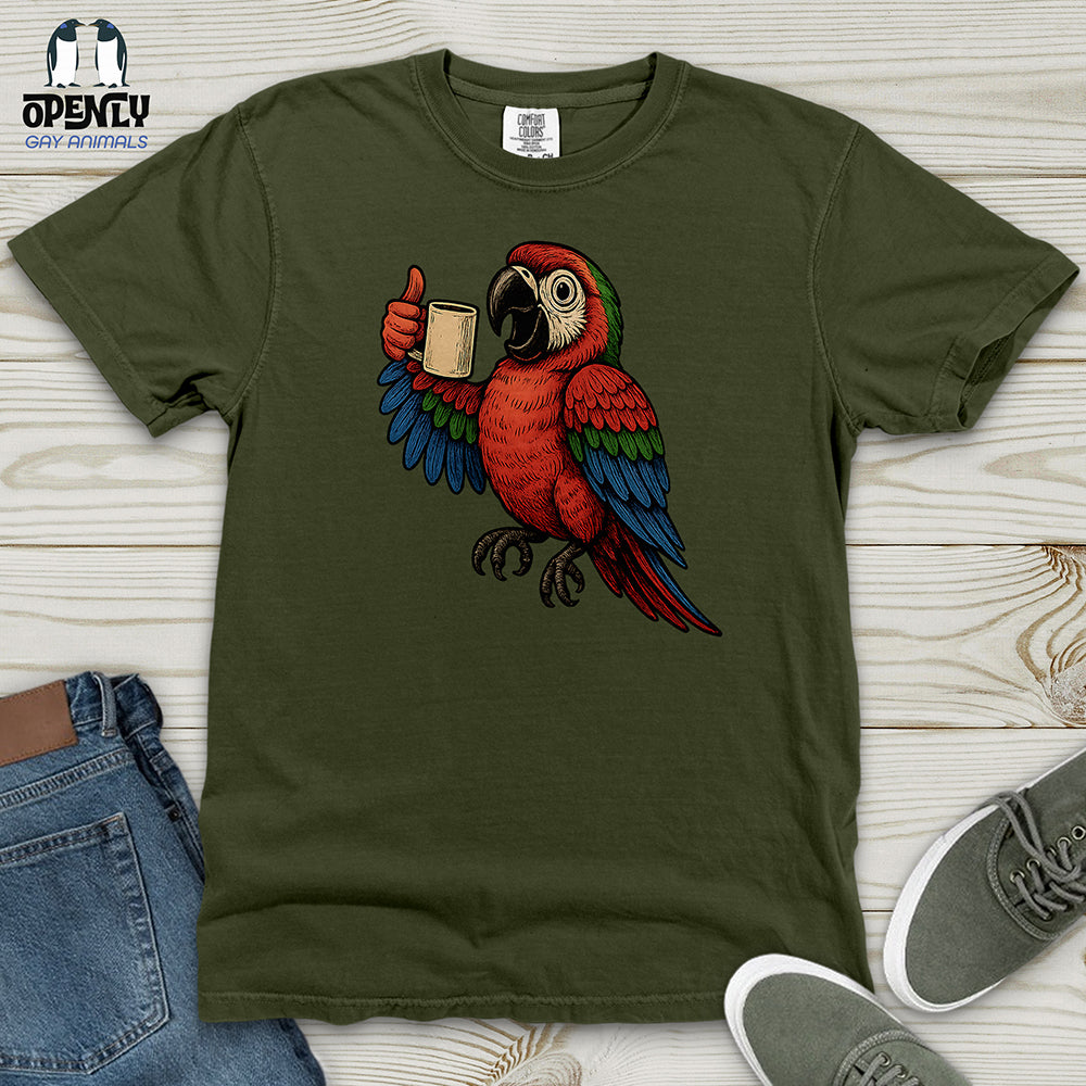 Coffee Parrot Cheers Heavy Cotton Comfort Colors Tee