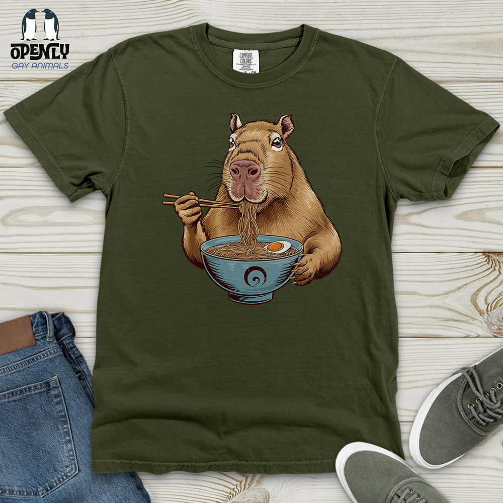 Capybara Eating Noodles Heavy Cotton Comfort Colors Tee