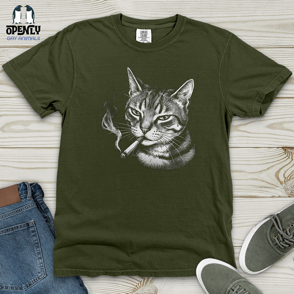 Smoking Cat Heavy Cotton Comfort Colors Tee