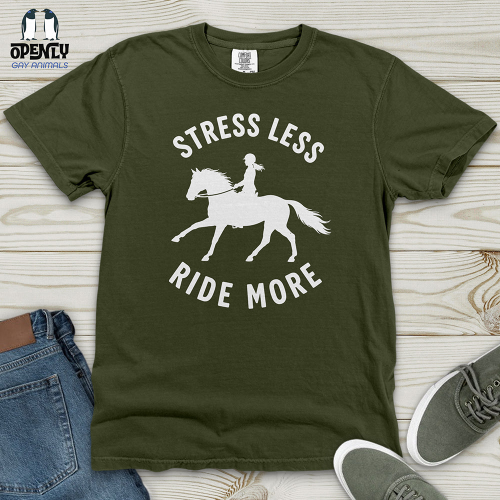 Stress Less Ride More Heavy Cotton Comfort Colors Tee