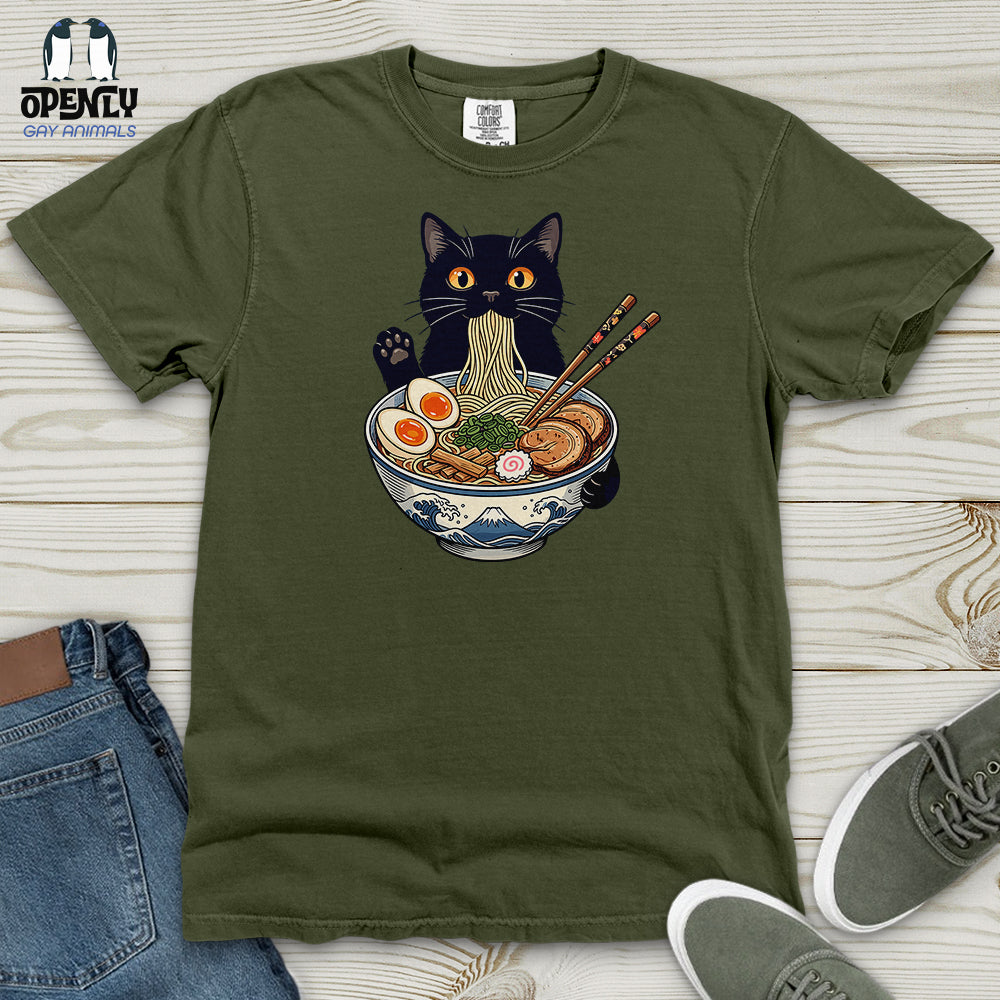 Cat with Ramen Heavy Cotton Comfort Colors Tee
