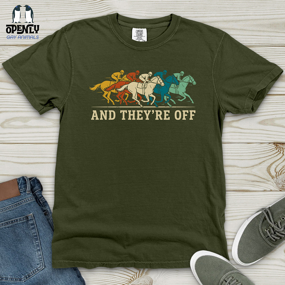And They're Off Heavy Cotton Comfort Colors Tee