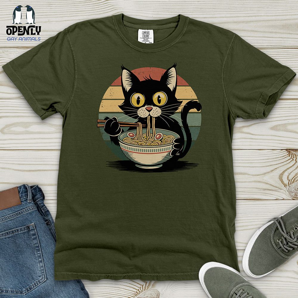 Cat With Ramen Heavy Cotton Comfort Colors Tee