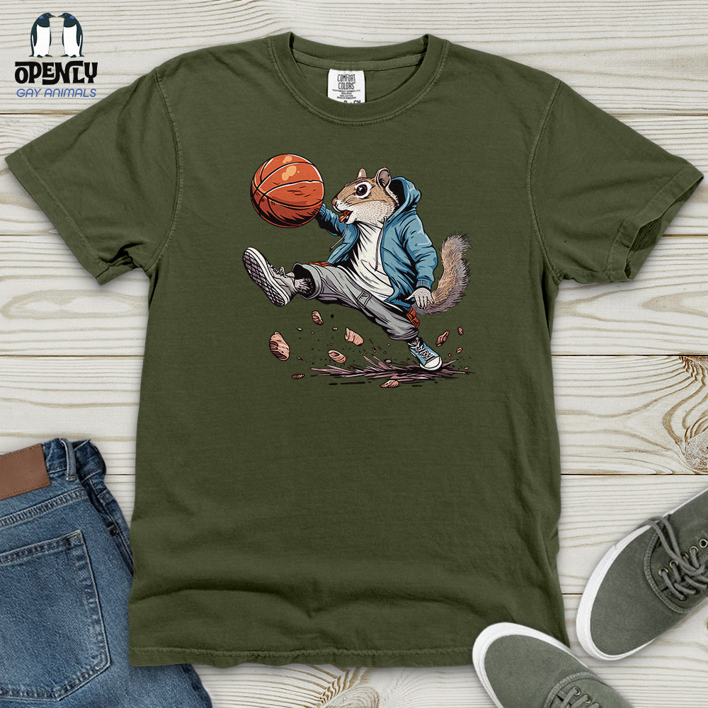 Squirrel Basketball Hustle Heavy Cotton Comfort Colors Tee