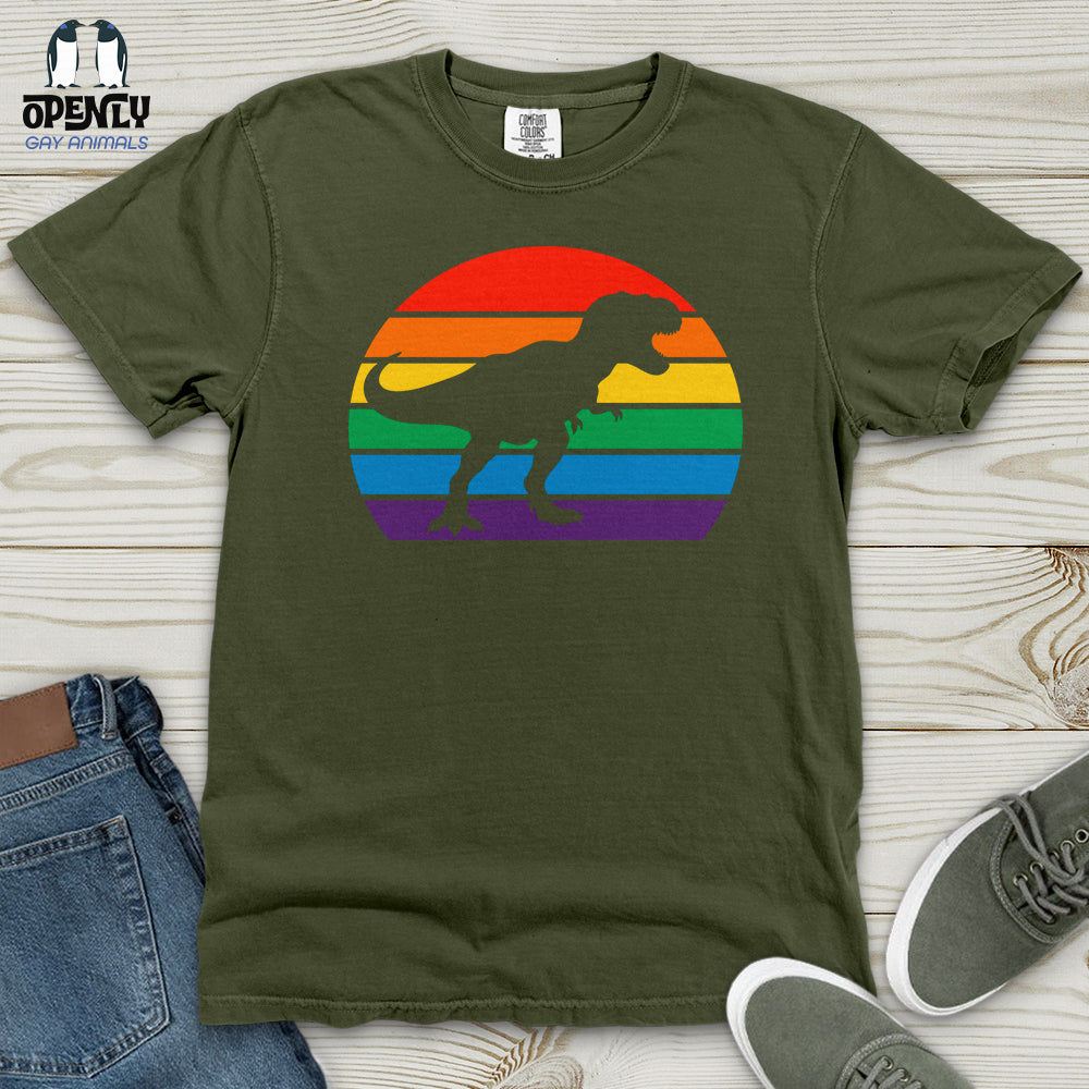 Rainbow Dinosaur T-Rex Heavy Cotton Comfort Colors Tee