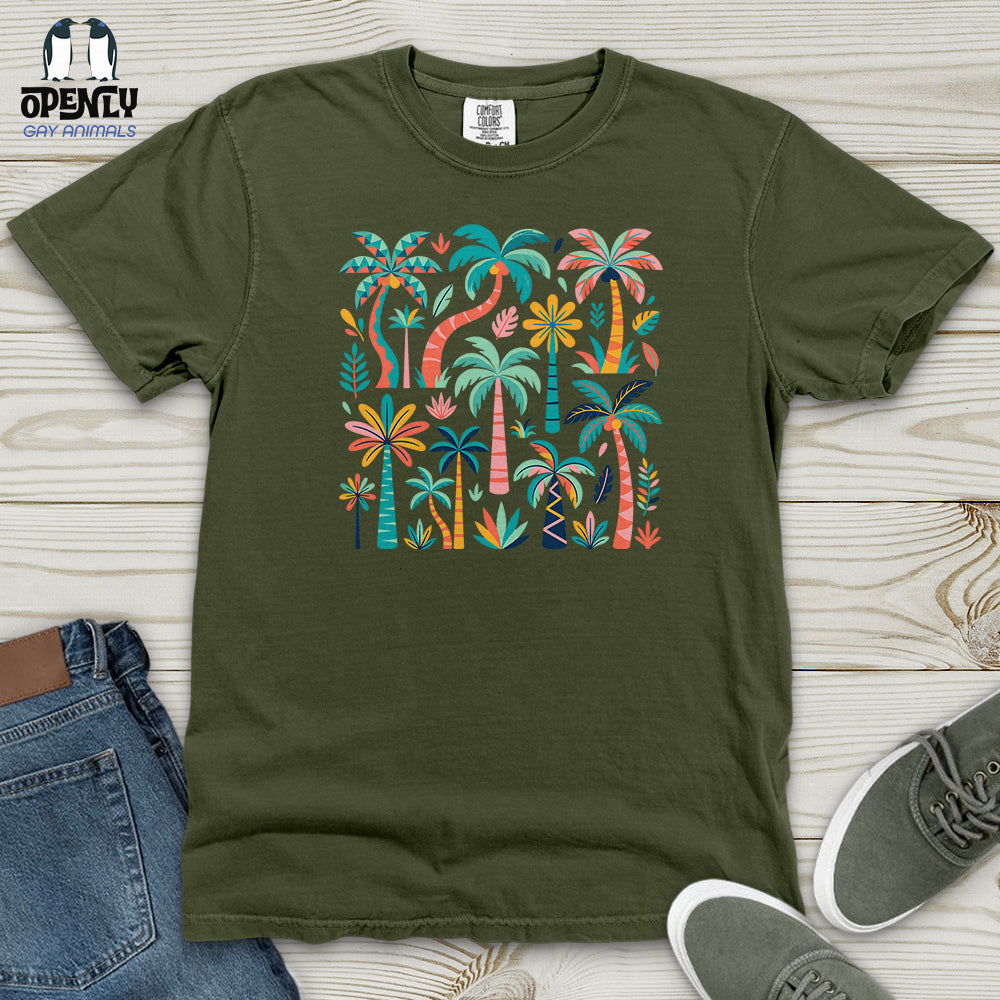 Colorful Palm Trees Heavy Cotton Comfort Colors Tee