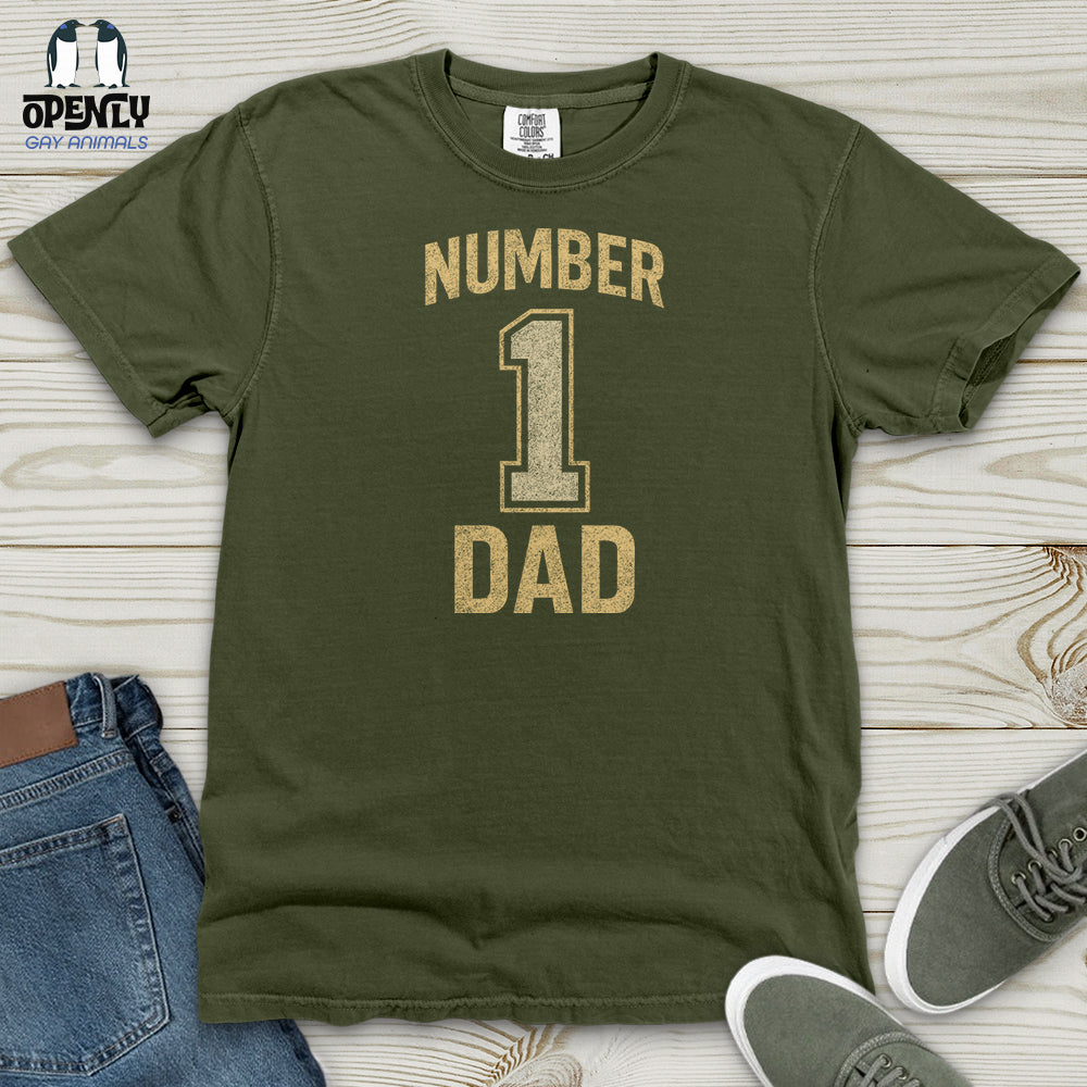 Number 1 Dad Heavy Cotton Comfort Colors Tee