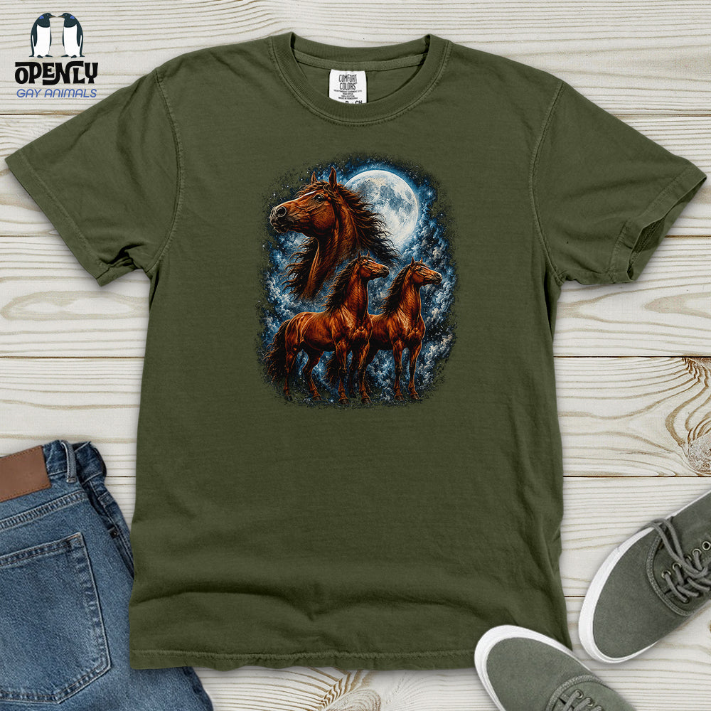 Horses Howling at the Moon Heavy Cotton Comfort Colors Tee