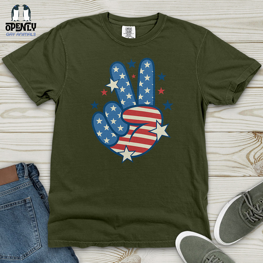 Victory Sign American Heavy Cotton Comfort Colors Tee