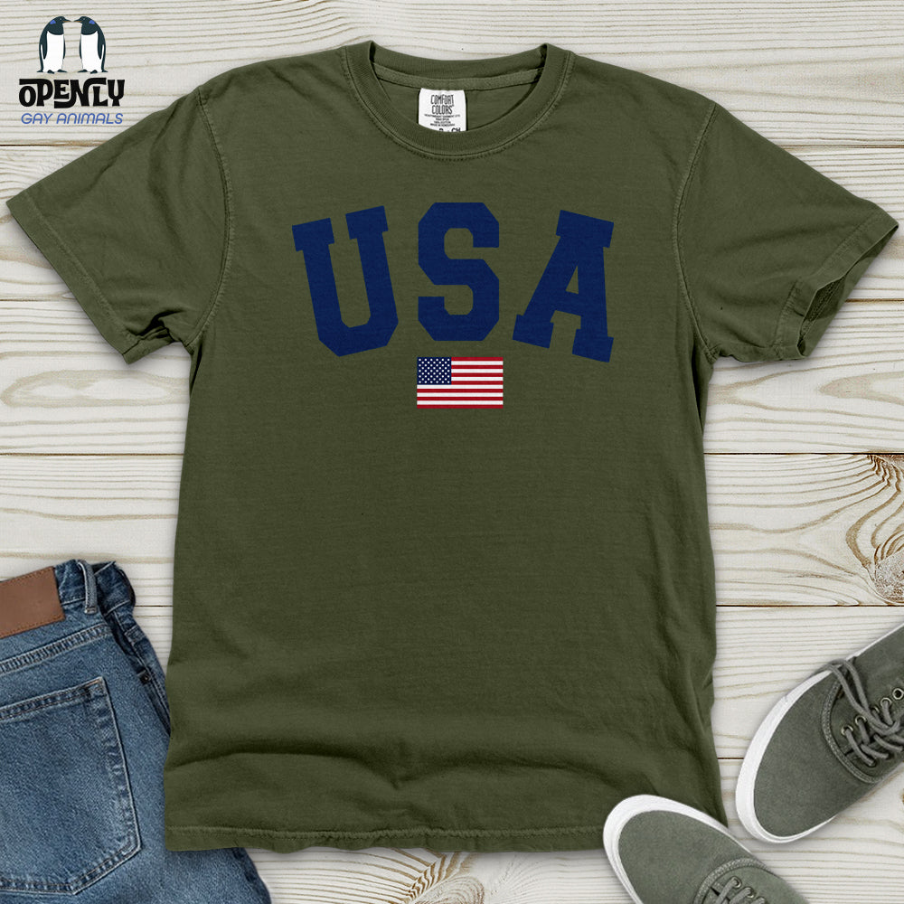 USA Flag Heavy Cotton Comfort Colors Tee