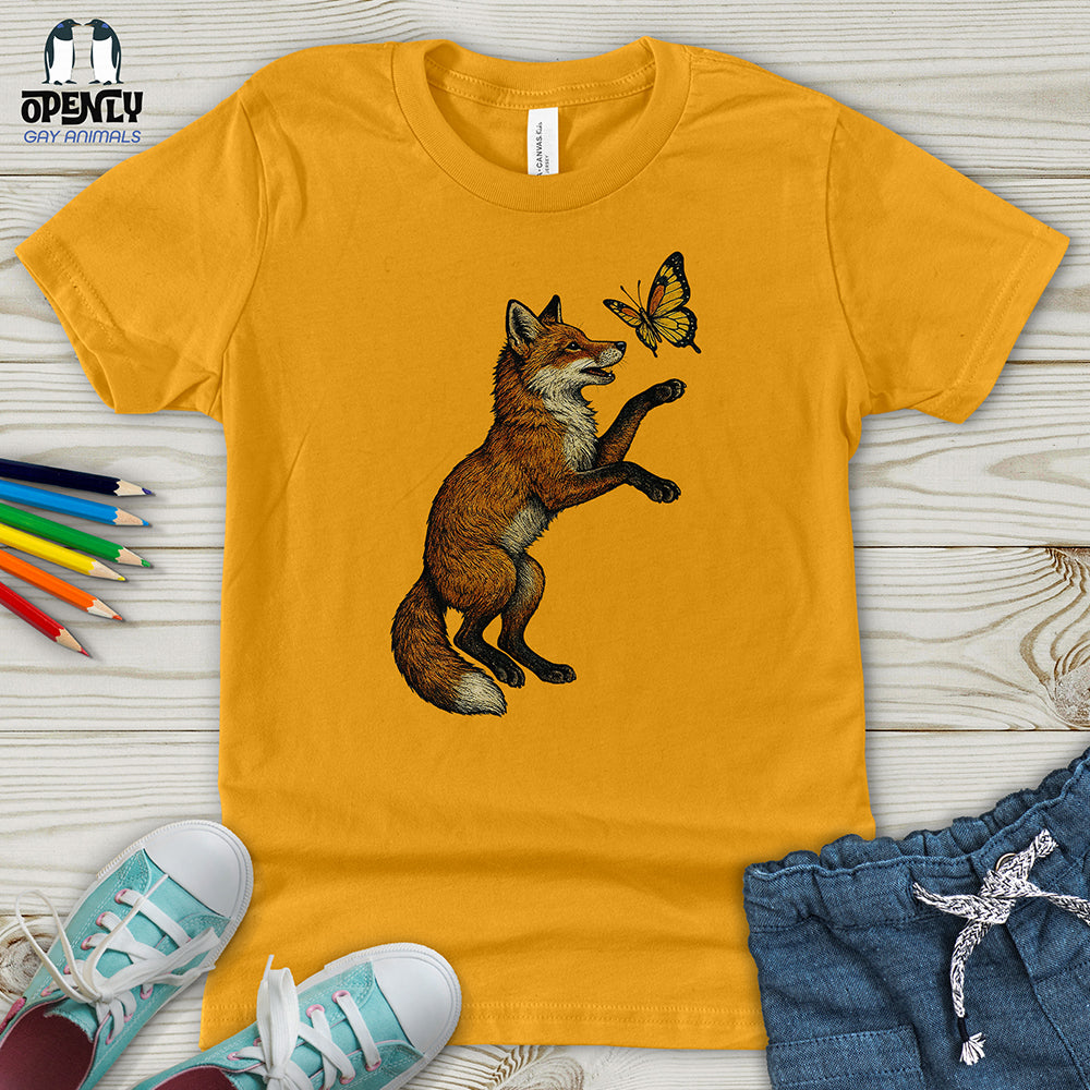 Fox With Butterfly Youth T-Shirt