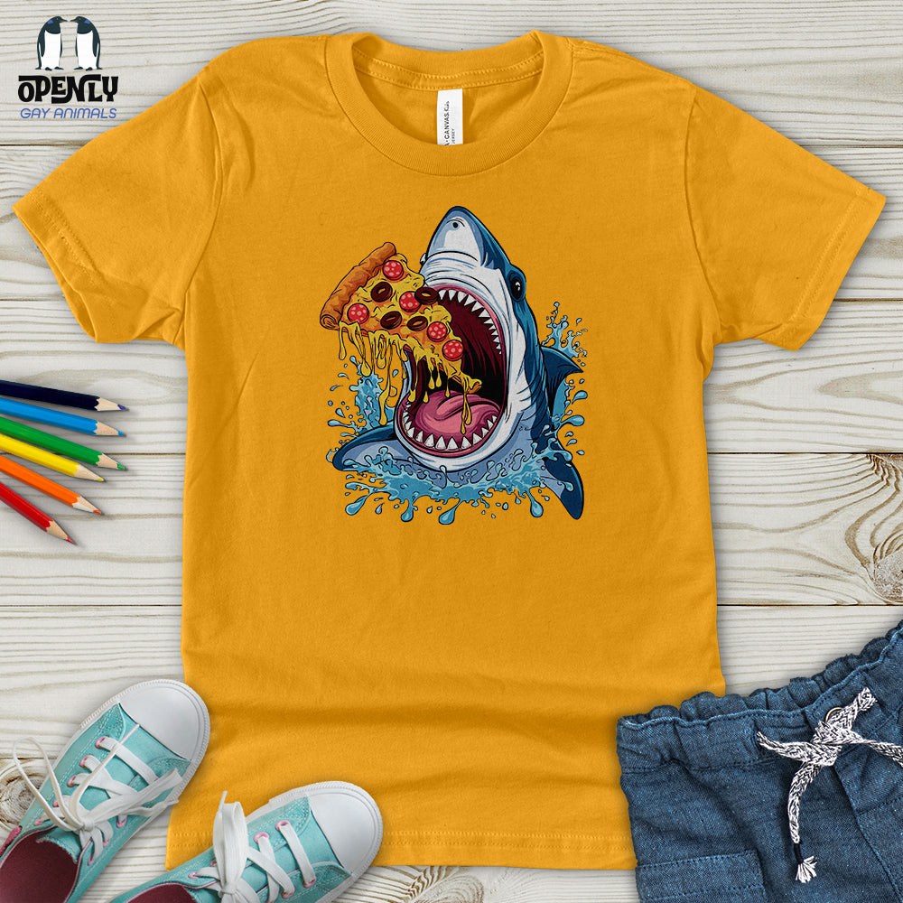 Shark Eating Pizza Youth T-Shirt