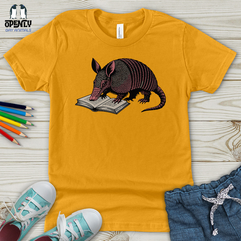 Armadillo Reading Book Youth T-Shirt