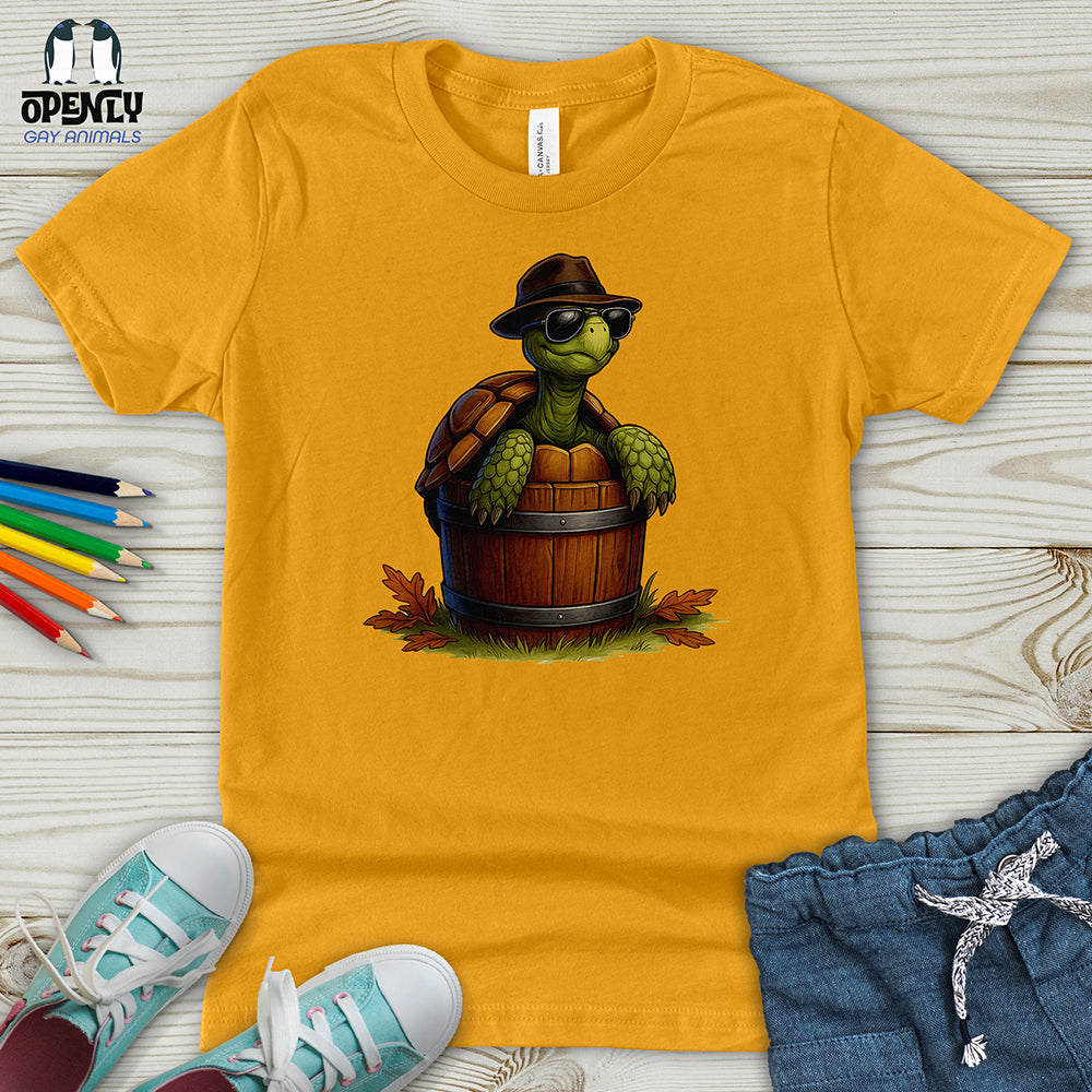 Cool Turtle in a Barrel Youth T-Shirt
