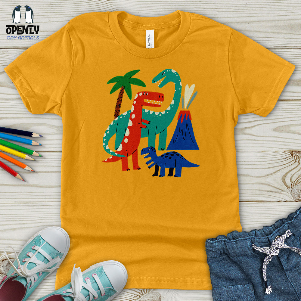 Cartoon Dinosaurs Youth T-Shirt