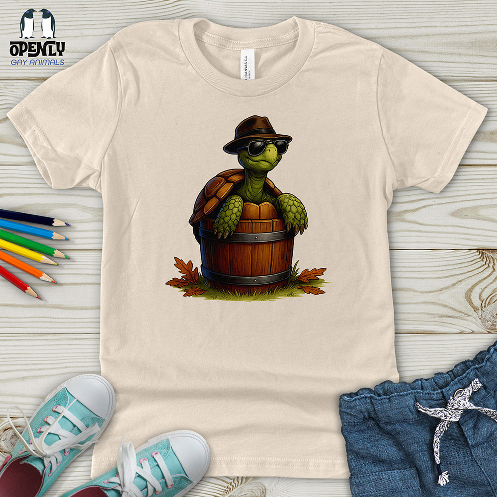 Cool Turtle in a Barrel Youth T-Shirt