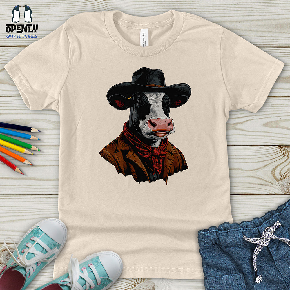 Cow With Brimmed Hat Youth T-Shirt