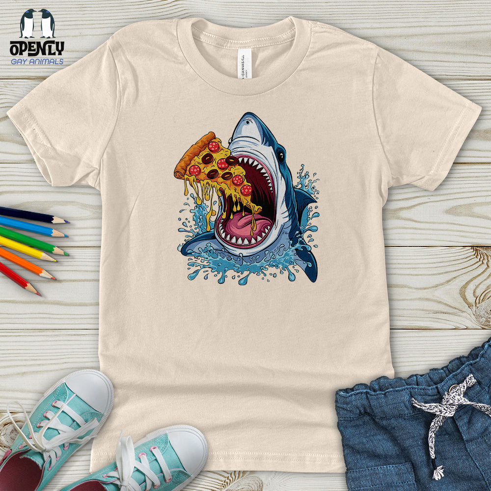 Shark Eating Pizza Youth T-Shirt