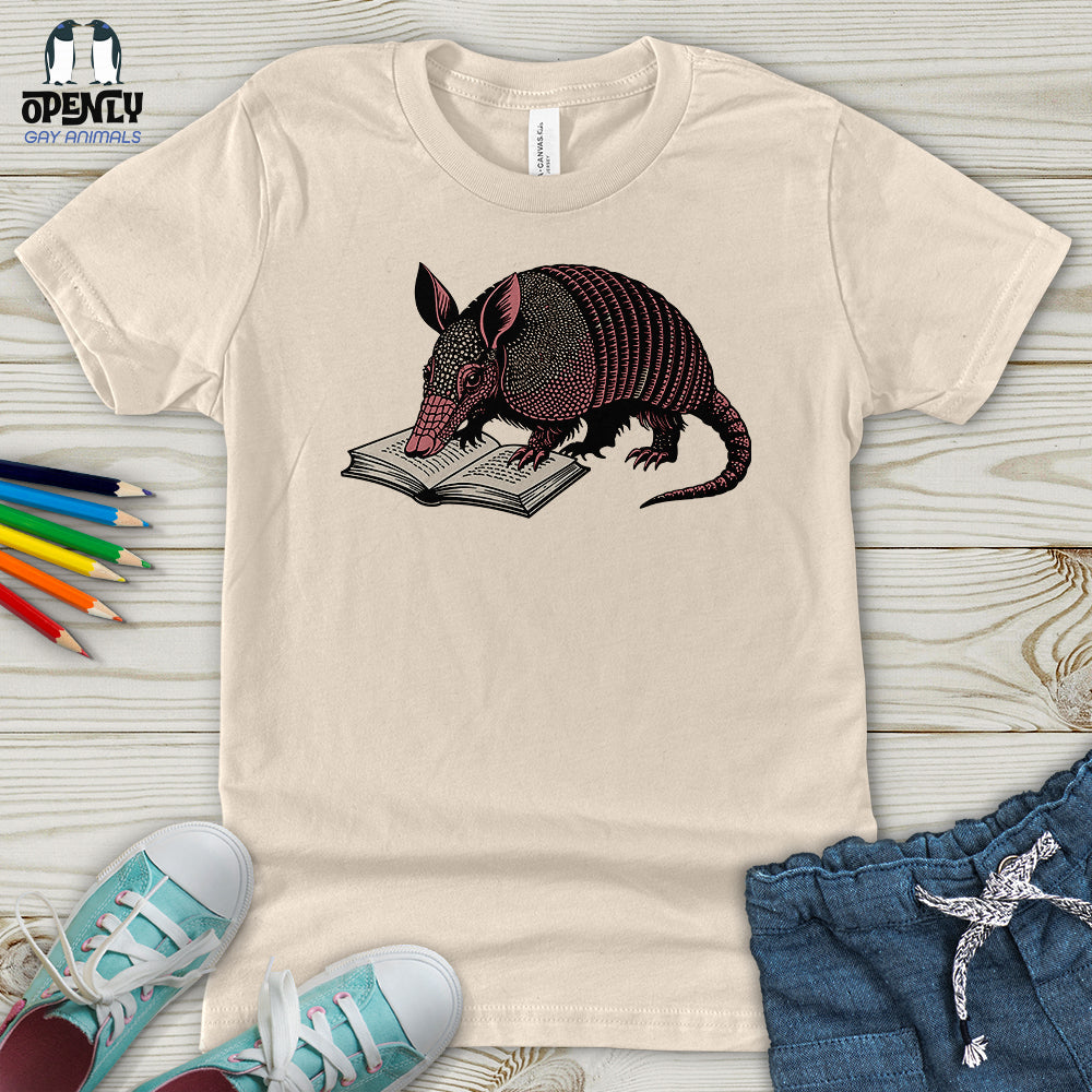 Armadillo Reading Book Youth T-Shirt