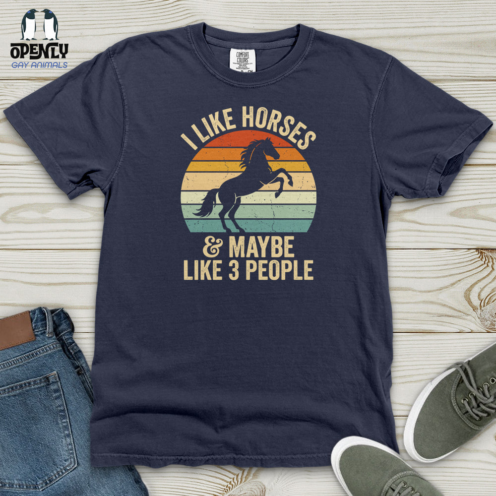 I Like Horses Heavy Cotton Comfort Colors Tee