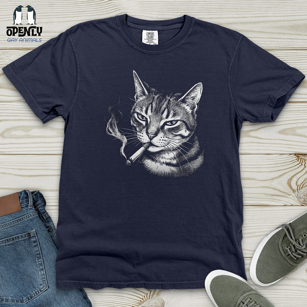 Smoking Cat Heavy Cotton Comfort Colors Tee