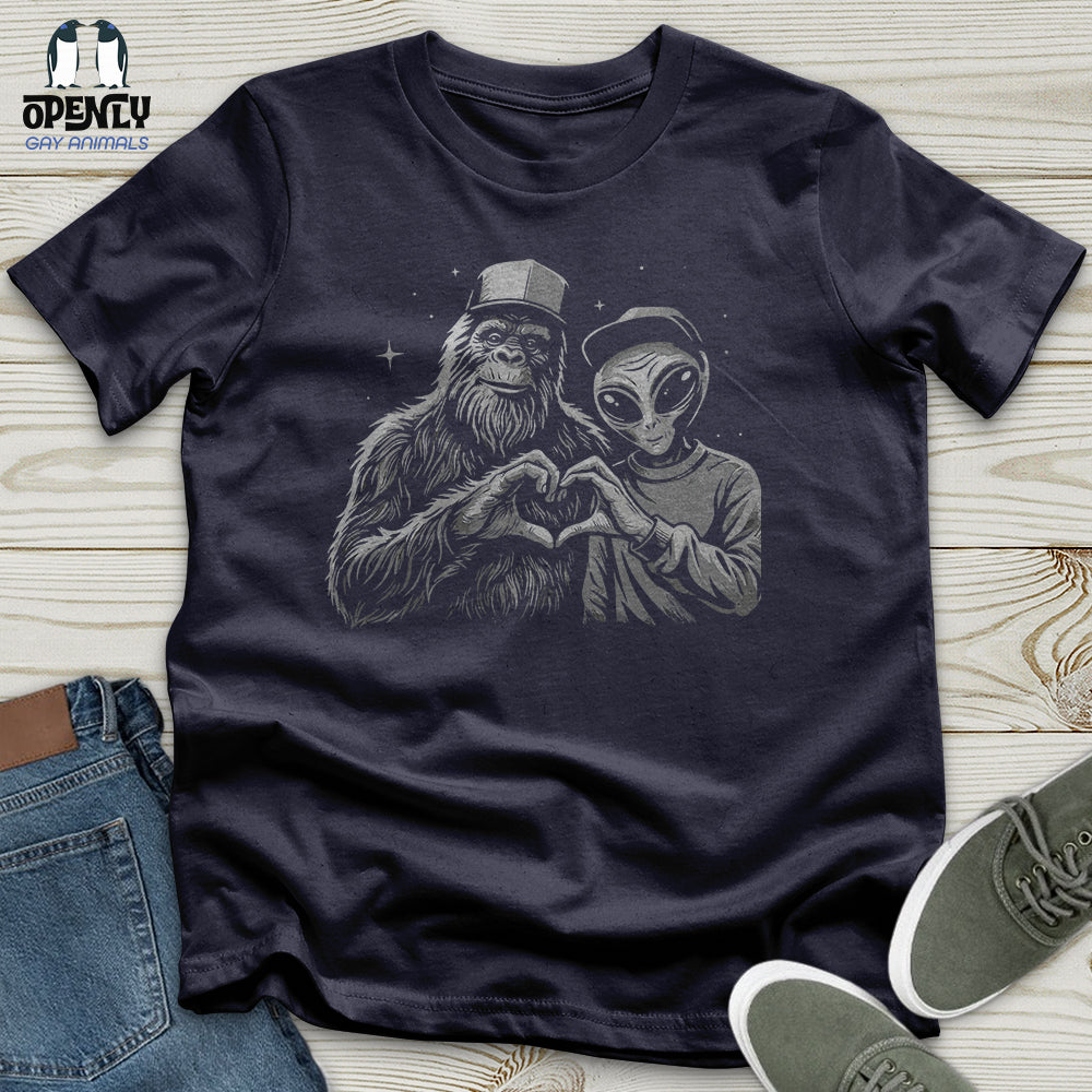 Alien and Bigfoot Unisex T-Shirt