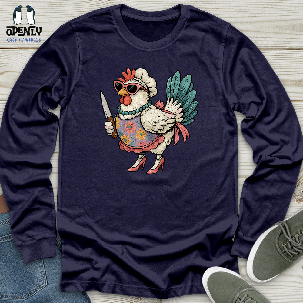 Funny  Rooster Chicken Unisex Long Sleeve Tee