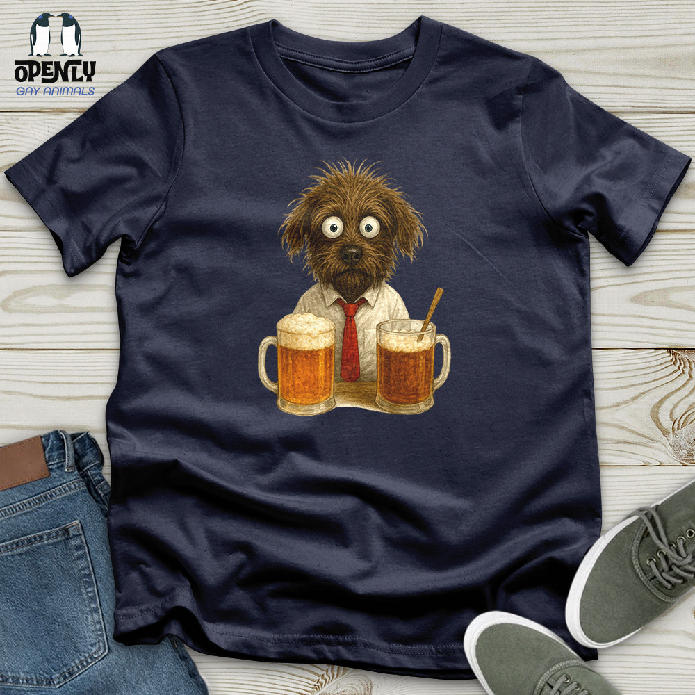 Comics Dog Drinking Beer Softstyle Tee
