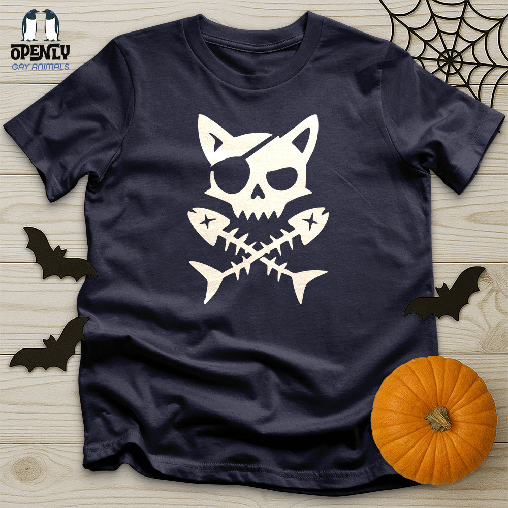 Pirate Cat and Fish Skull Unisex T-Shirt