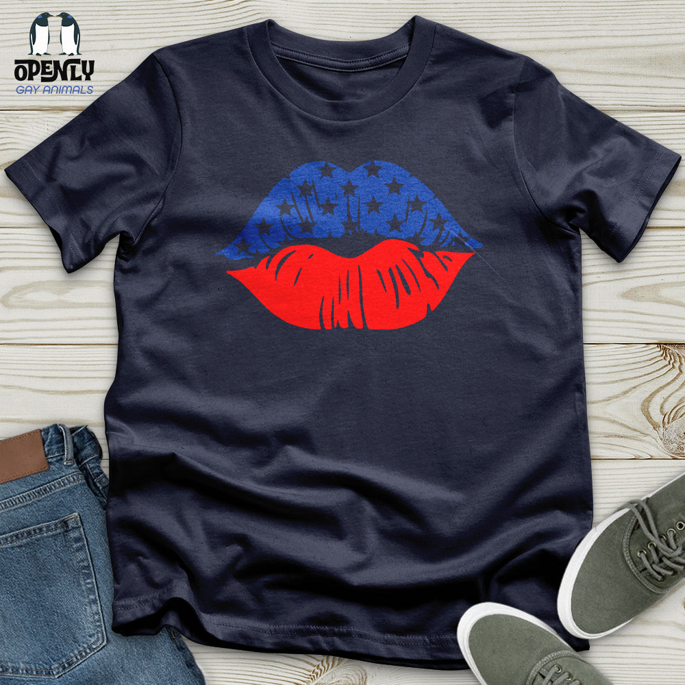 USA Flag Lips Softstyle Tee