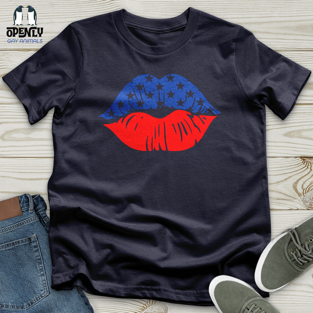 USA Flag Lips Unisex T-Shirt