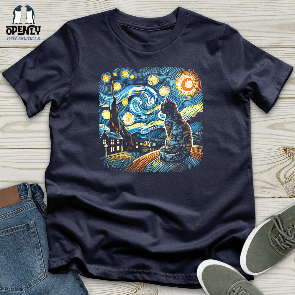 Cat Starry Night Softstyle Tee