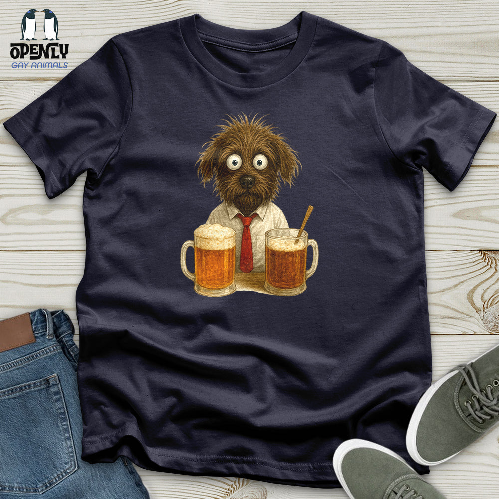 Comics Dog Drinking Beer Unisex T-Shirt
