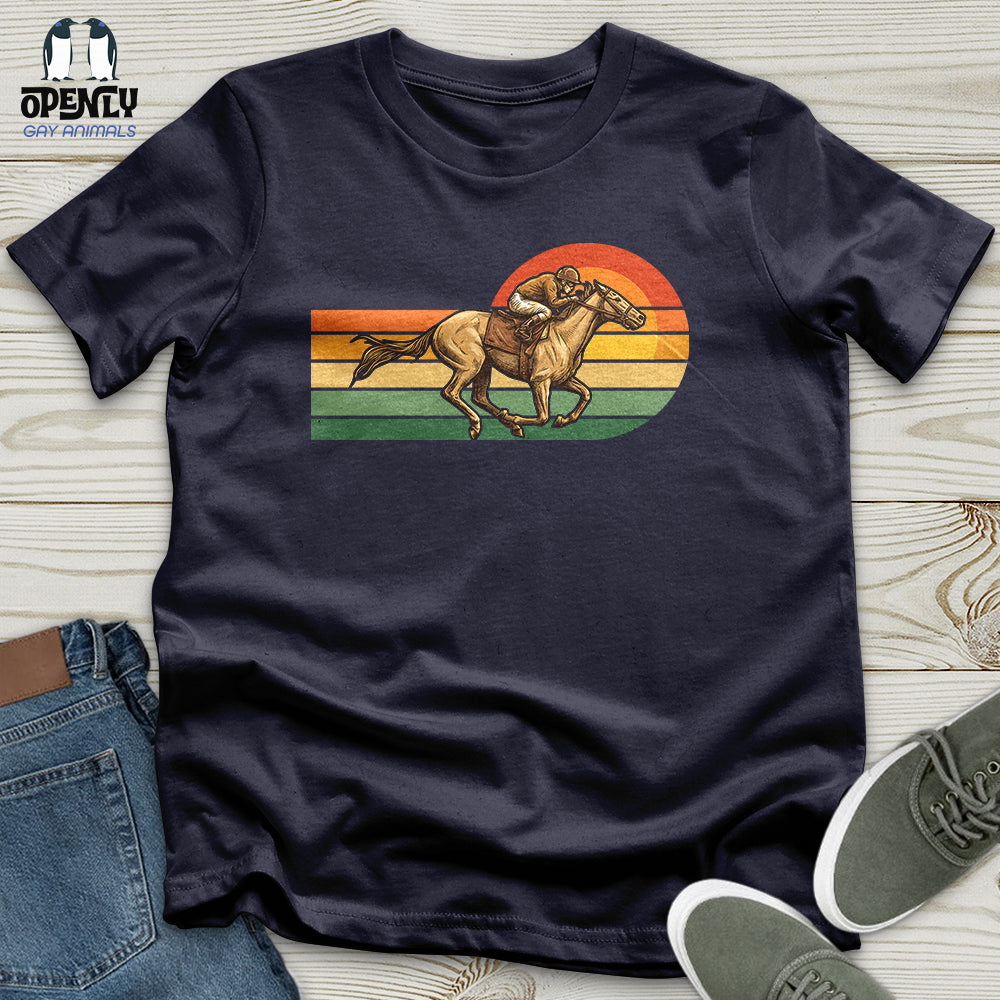 Horse Racing Retro Sunset Unisex T-Shirt
