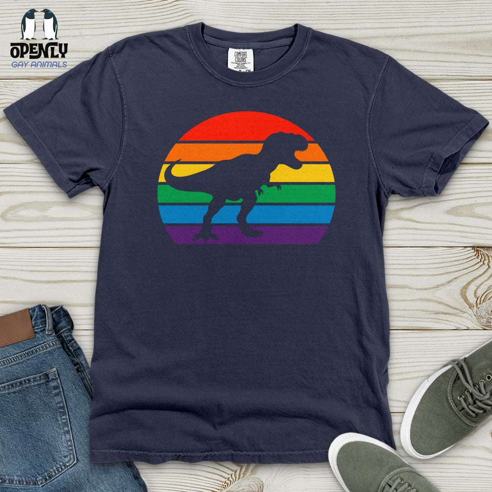 Rainbow Dinosaur T-Rex Heavy Cotton Comfort Colors Tee