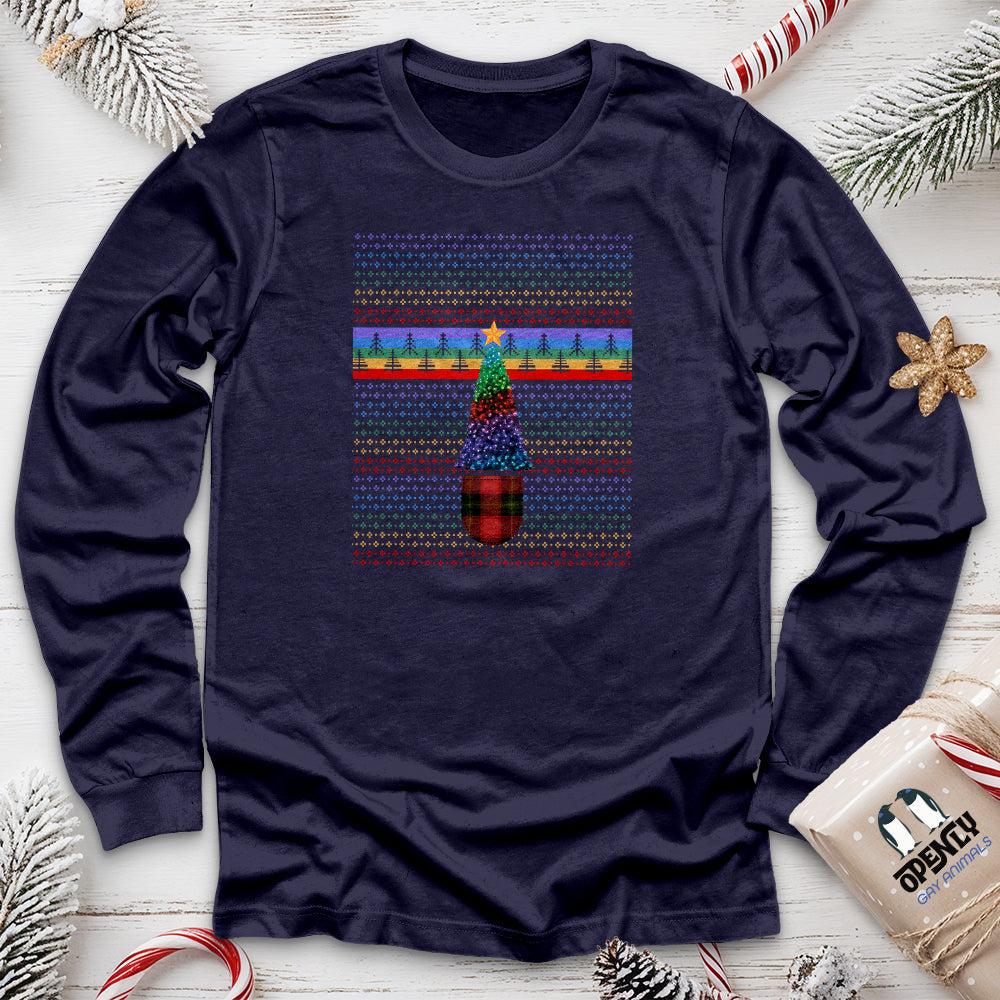 Colorful Christmas Tree Unisex Long Sleeve Tee