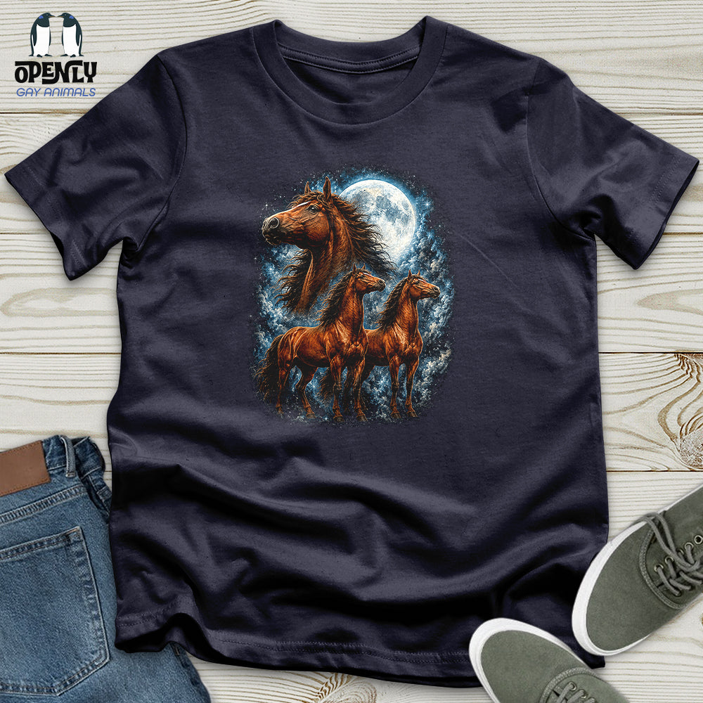 Horses Howling at the Moon Unisex T-Shirt