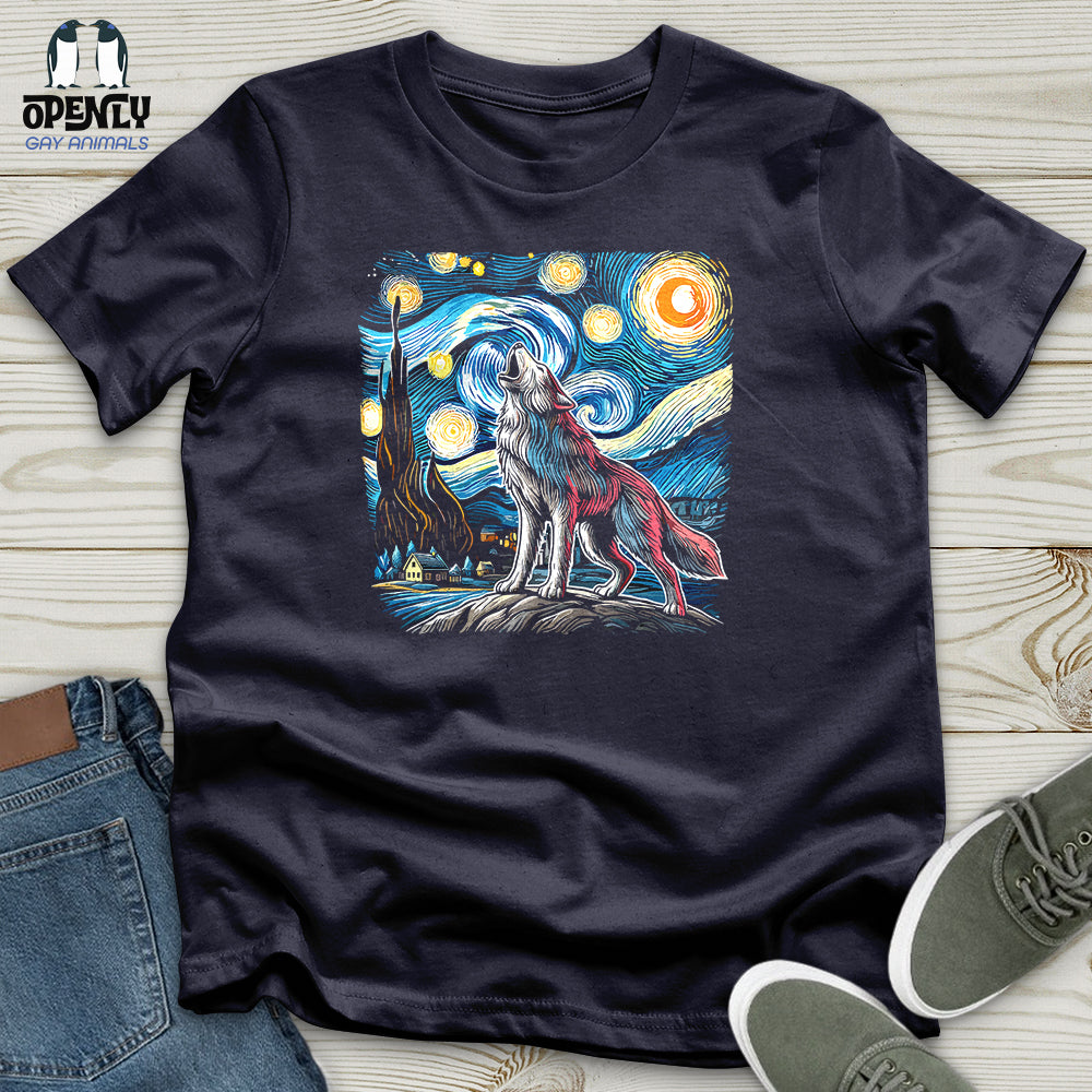 Wolf Starry Night Unisex T-Shirt