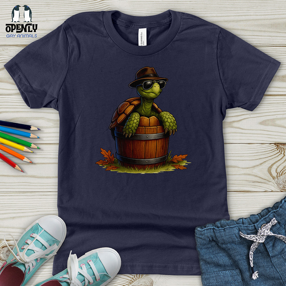 Cool Turtle in a Barrel Youth T-Shirt